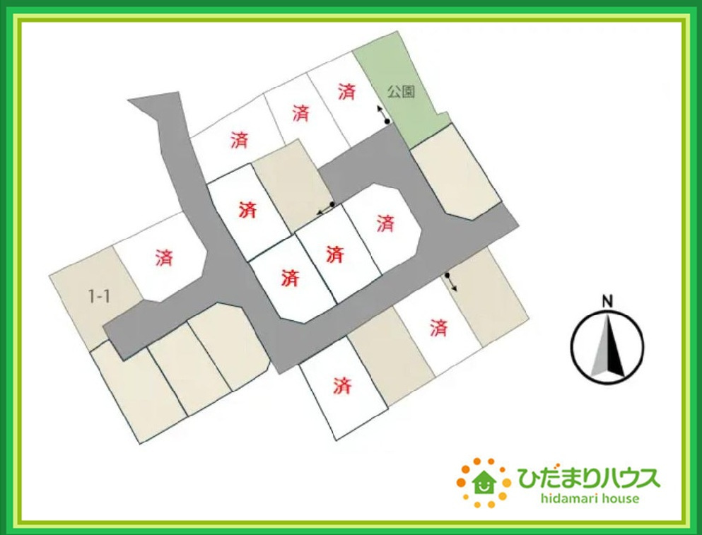 いわき市小名浜燈籠原　区画1-1　売地の区画図