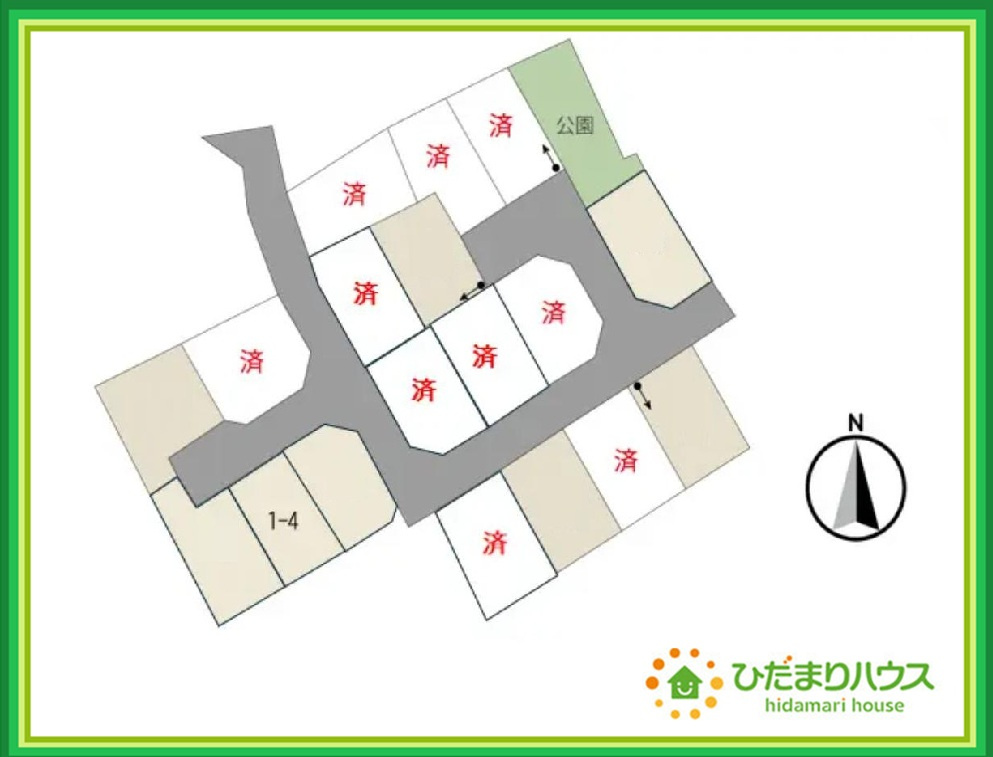 いわき市小名浜燈籠原　区画1-4　売地の区画図