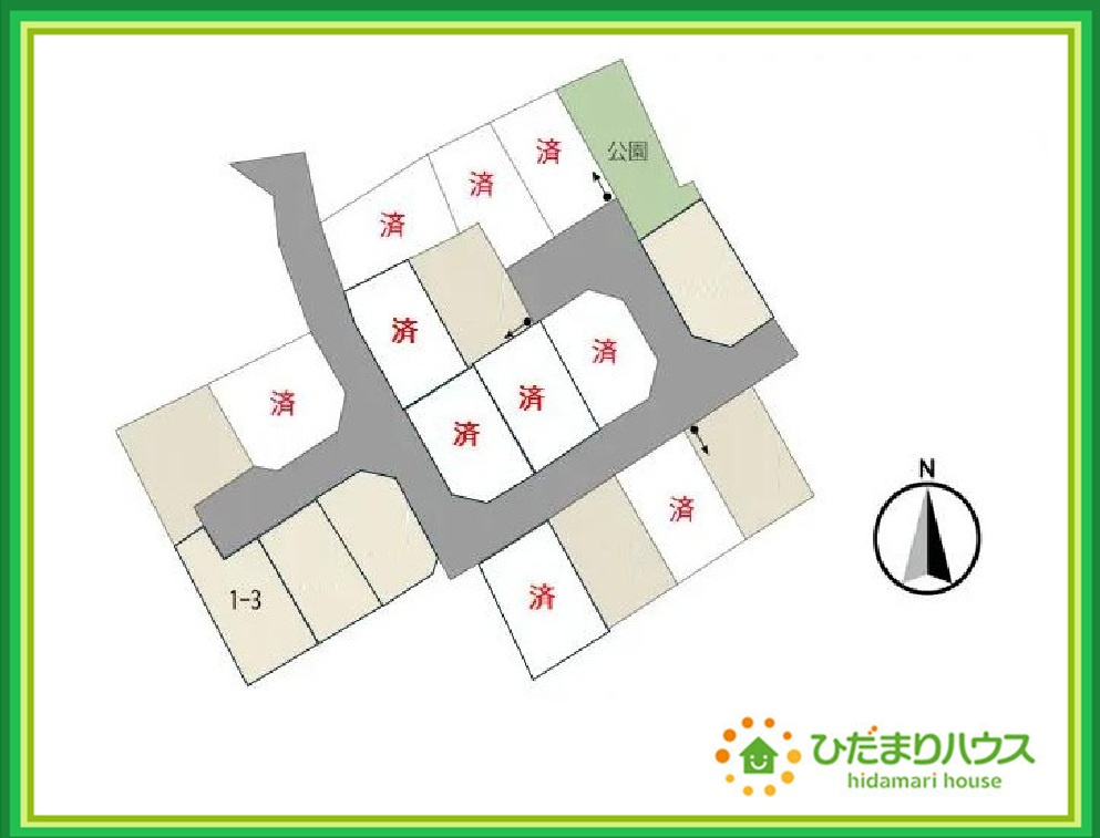 いわき市小名浜燈籠原　区画1-3　売地の区画図