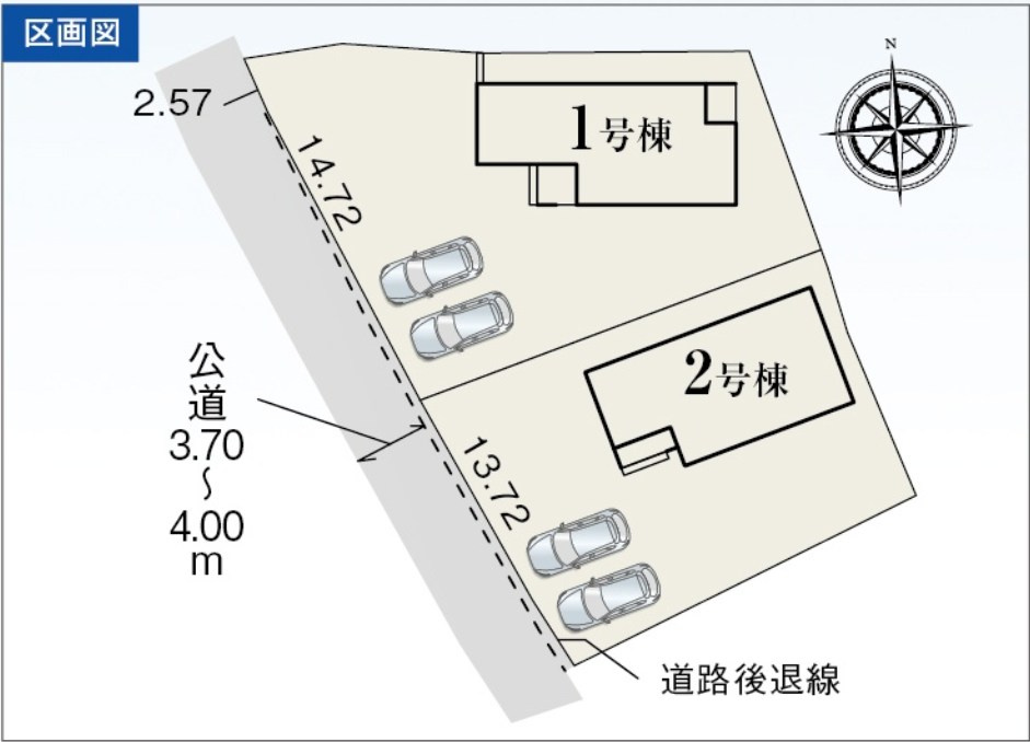 島田市金谷根岸町／　新築戸建の区画図