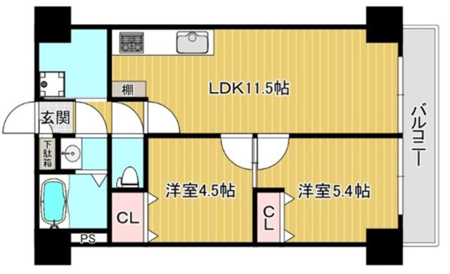 グレイスハイツ春日道の間取り|広い空と眺望に包まれる最上階
