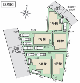 【区画図】 | 【仲介手数料無料！！】日野市上田　新築戸建て（全5棟）4号棟　4780万円