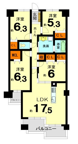 【間取り】 | サンシティ桂坂参番館 | 専有面積94.00㎡