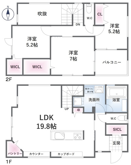 【間取り】 | 五月丘４丁目貸家