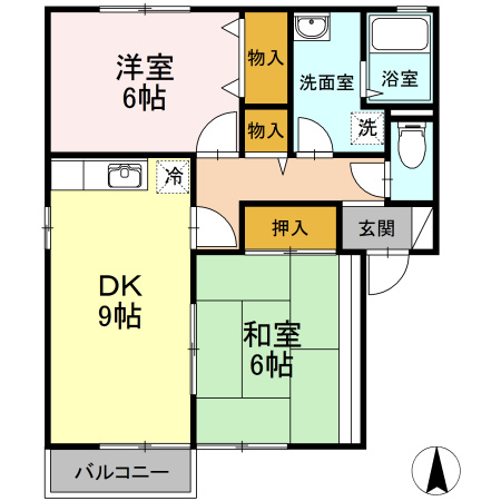 【間取り】 | ボナール Ｂ