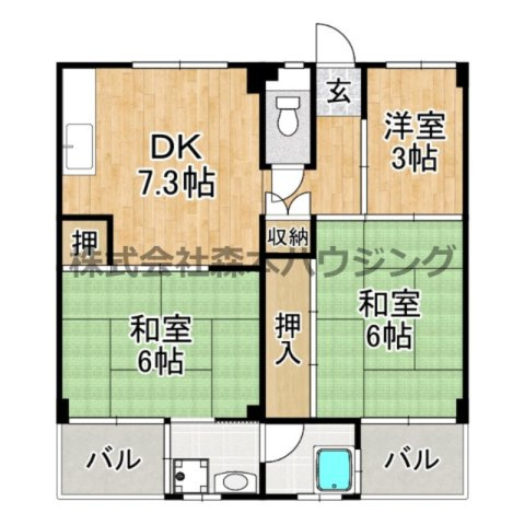 【間取り】 | 　ビレッジハウス私部4号棟