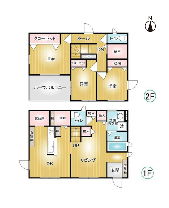 太田市新田市野井町　中古住宅の間取り|収納豊富な3LDK　建物約31坪