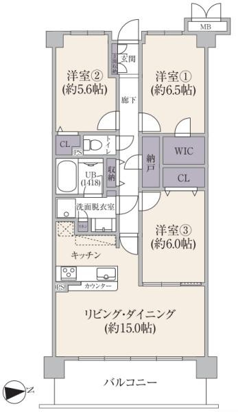 レックス横浜上大岡の間取り|使い勝手の良い3LDK
お気軽にお問い合わせください。