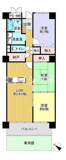 【間取り】 | 香里ヶ丘セントポリア2号棟