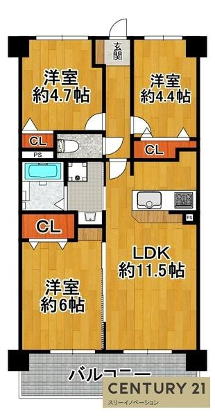 ライオンズマンション此花の間取り