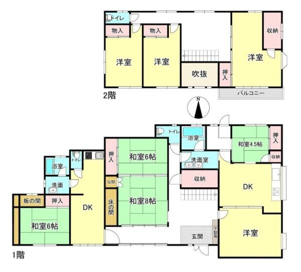 生駒郡斑鳩町龍田北１丁目　一戸建の間取り