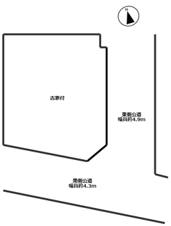 【土地図】 | たつの市神岡町上横内　古家付き売土地