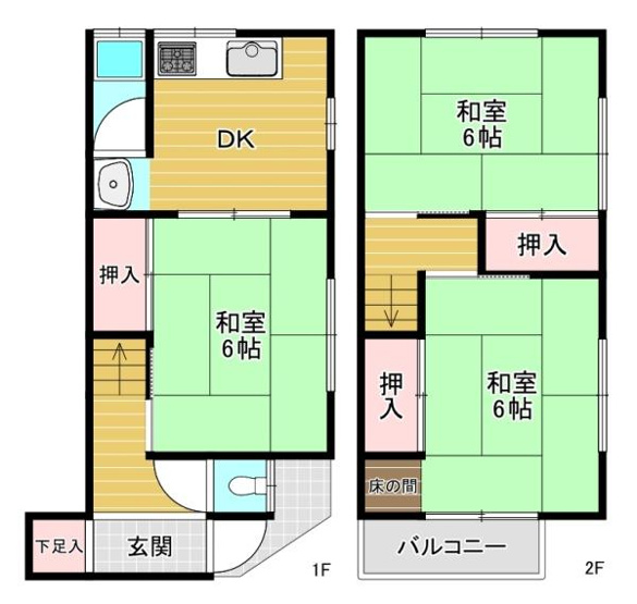 【間取り】 | 大阪市東淀川区上新庄2丁目　中古戸建