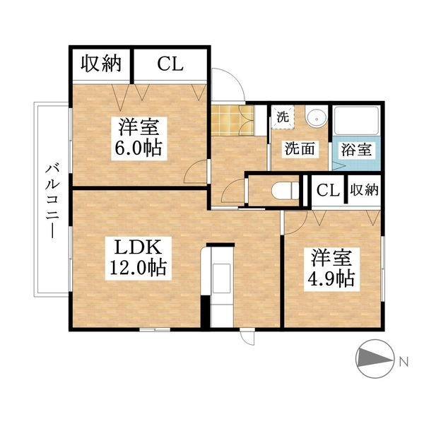 シャーメゾン・ヴェルデB棟の間取り