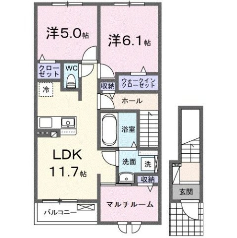 ビオルネ荒尾の間取り