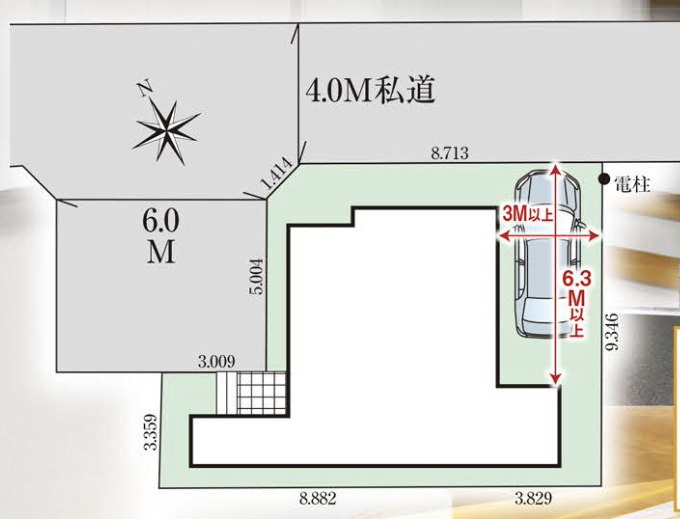 【仲介手数料無料】所沢市上新井２６期全１棟　所沢市の新築住宅なら西武ハウジングの区画図