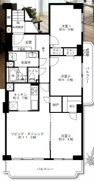 上用賀スカイマンションの間取り