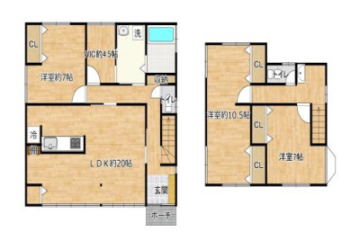 飯能市双柳　中古戸建の間取り