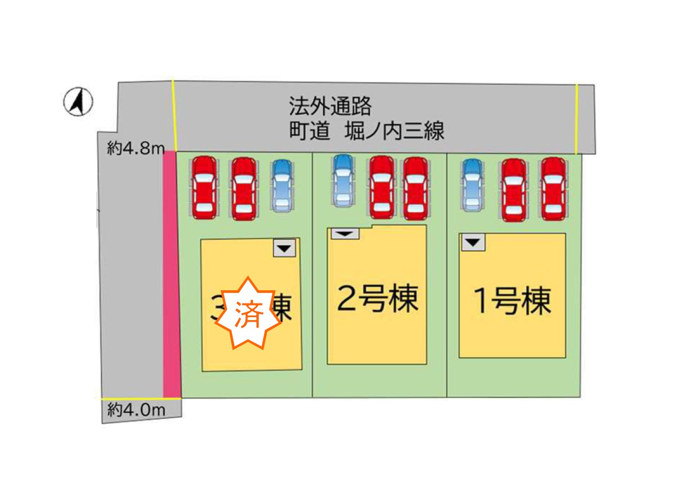 糟屋郡粕屋町戸原東1丁目第1-3棟（2号棟）の区画図|配置図（2号棟）