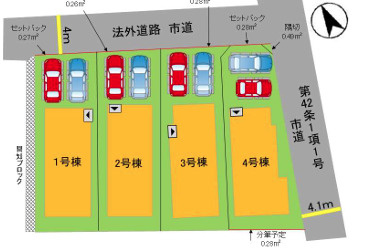 南区長住1丁目2期　1号棟の区画図