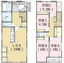 南区長住1丁目2期　1号棟の間取り