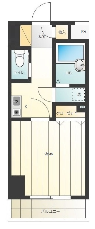 スカイコート本郷東大前壱番館の間取り|1K