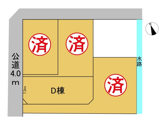 【商談中】ダイマルタウン　岐阜市岩崎第20　全4区画分譲の区画図|■区画図
■YAMADA電機の　ヤマダ不動産　株式会社リライフ　
いつでもお問合わせ下さい。