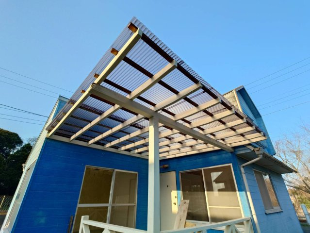 鹿嶋市青塚Ｉ戸建の外観|ウッドデッキ部分濡れ縁有