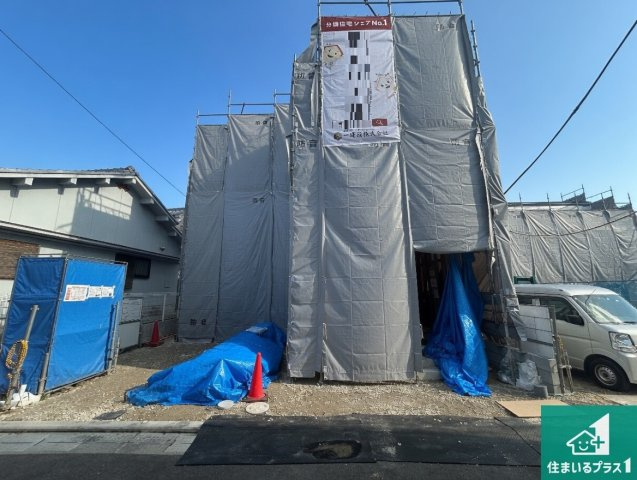 堺市美原区平尾　第3期　新築一戸建ての外観|周辺は落ち着いた街並みの住宅地！子育てがしやすい住環境です！まだ未完成ですが、現地でしかわからない事もございます。是非一度ご覧ください。