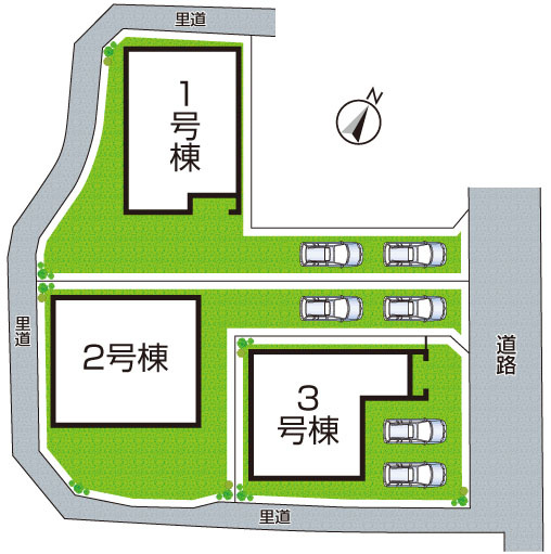 堺市美原区平尾　第3期　新築一戸建ての区画図|全３区画