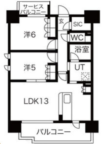 大阪市中央区瓦屋町２丁目の賃貸マンションの間取り