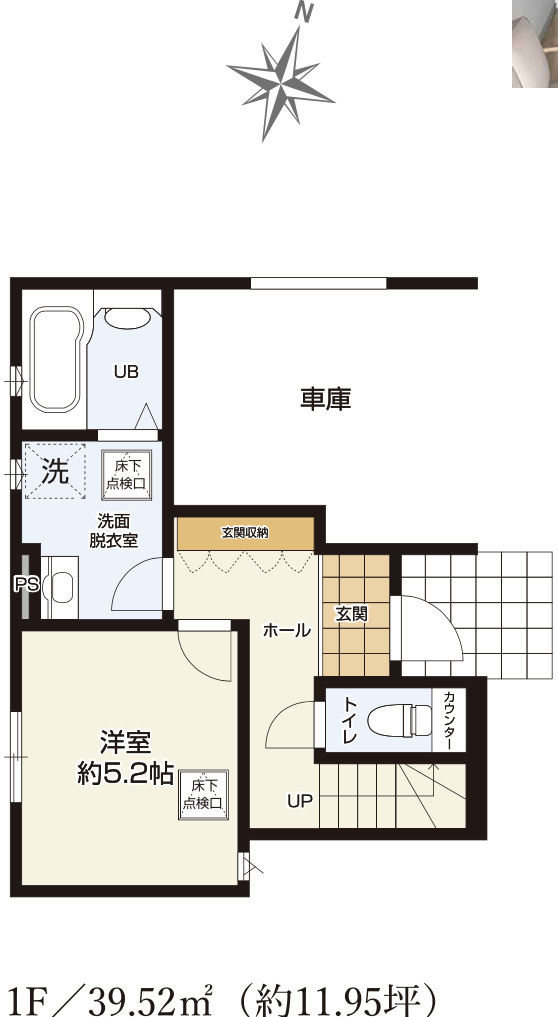 【仲介手数料無料】所沢市北秋津９期全１棟　所沢市の新築住宅なら西武ハウジングの間取り