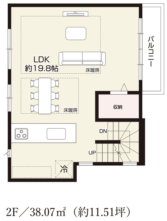 【仲介手数料無料】所沢市北秋津９期全１棟　所沢市の新築住宅なら西武ハウジングの間取り