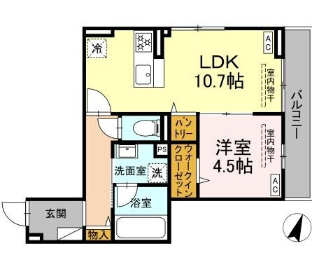 【間取り】 | ＤＰａｉｎａＯｄｏｒｉｂａ | 新築！ペット飼育可！1LDKのお部屋です！