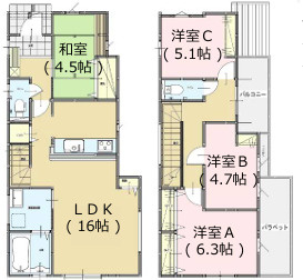 南区長住1丁目2期　4号棟の間取り