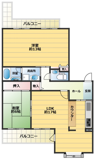 【間取り】 | サウスヒルズ中央　16号棟