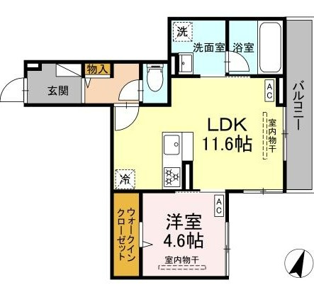 【間取り】 | ＤＰａｉｎａＯｄｏｒｉｂａ | 新築！ペット飼育可！1LDKのお部屋です！