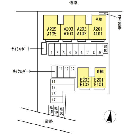 ディアコート早水 B棟の区画図