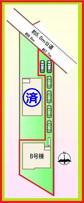津島市唐臼町東田面の新築一戸建の区画図|◇Ｂ号棟◇