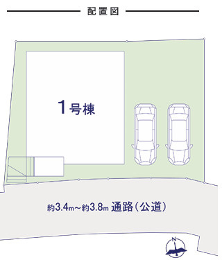 福岡市南区皿山1期　1号棟の区画図