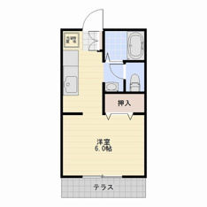 仕切りを付ければ1Kになります
