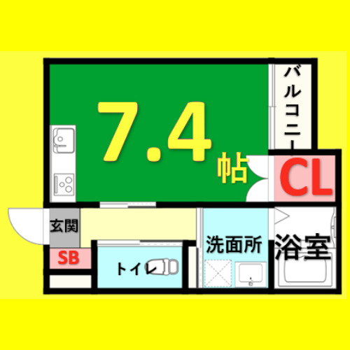 メゾンソレイユ名駅西　名古屋市賃貸　仲介手数料無料の間取り