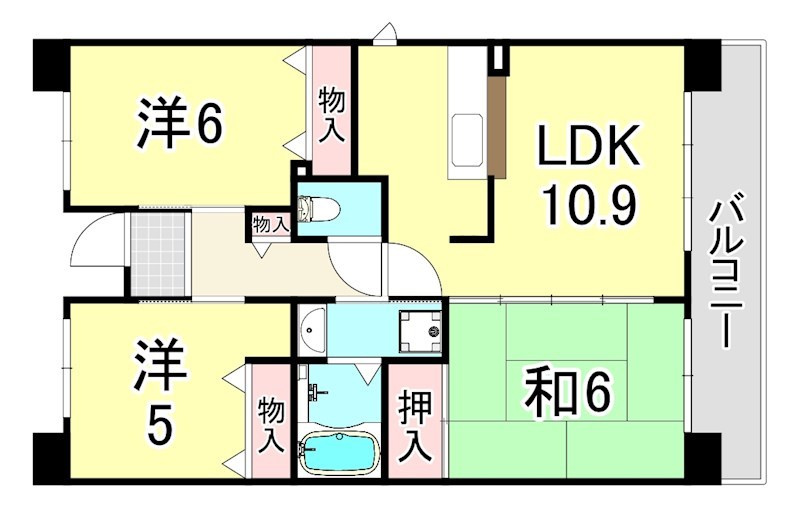 URパークタウン西武庫　14号棟の間取り