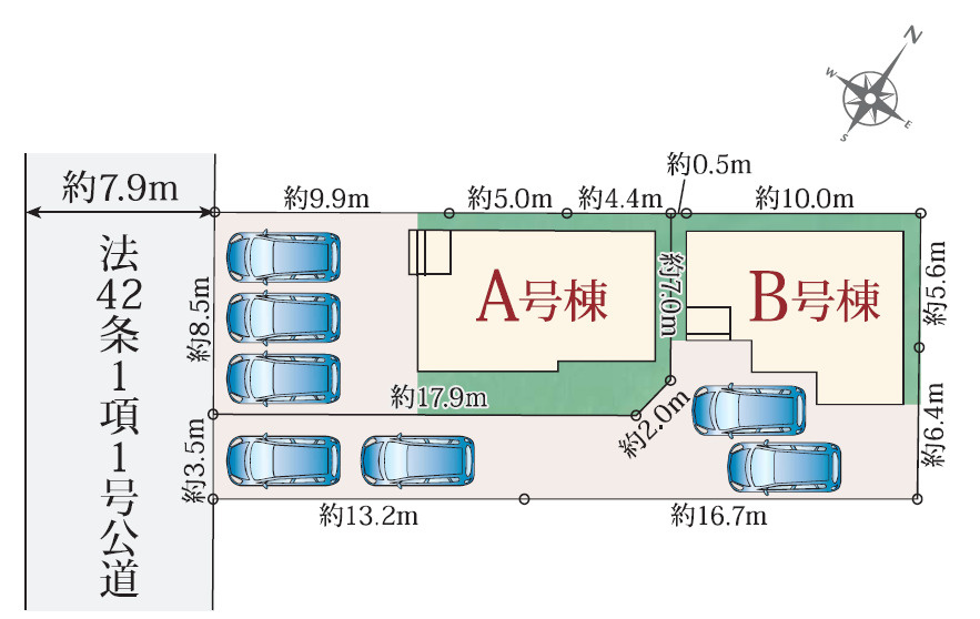 静岡市葵区唐瀬二丁目87番4の区画図
