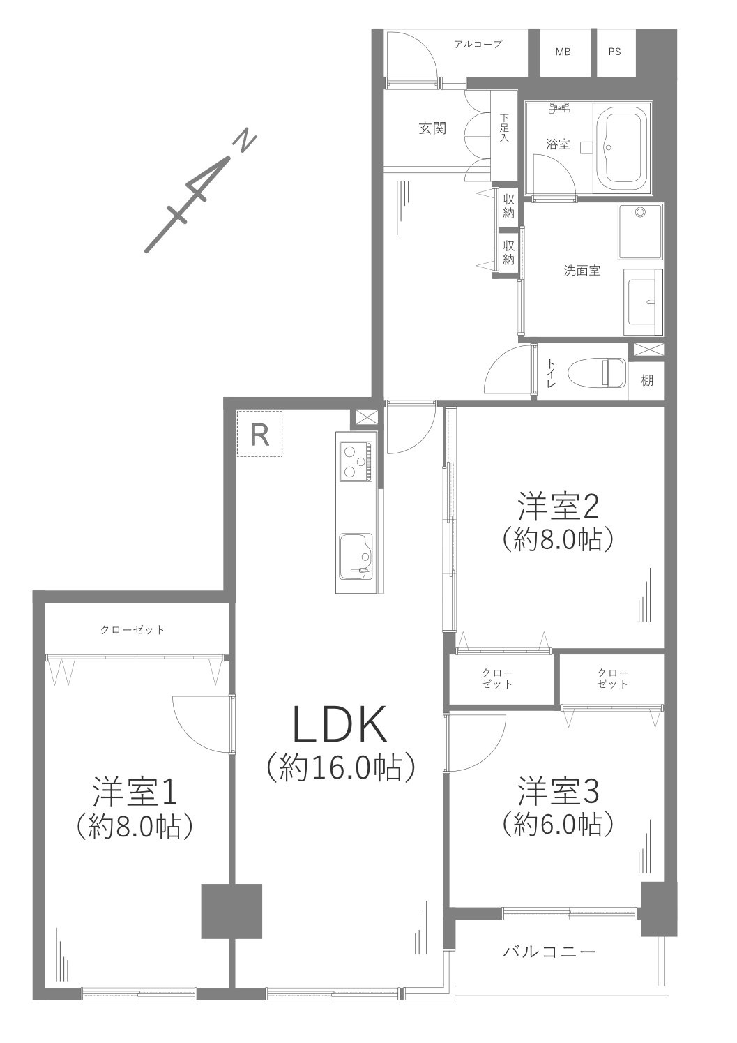 新山下ベイシティ第六号棟の間取り