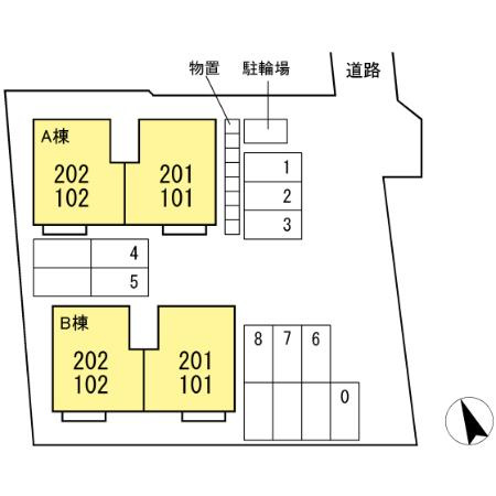 シェリールＳＵＮ　Ｂの区画図