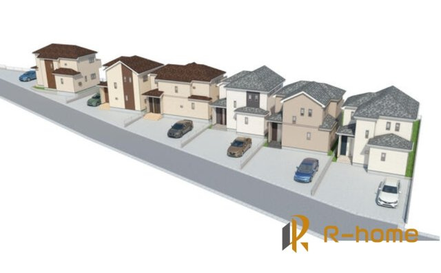 ひたちなか市足崎　新築戸建て　C号棟の外観パース|2026年6月完成予定！近隣の同仕様完成物件をご見学いただけます♪