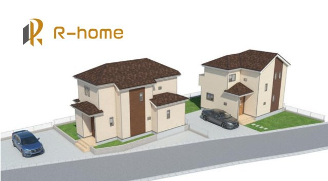 ひたちなか市足崎　新築戸建て　E号棟の外観パース|2026年5月完成予定！近隣の同仕様完成物件をご見学いただけます♪