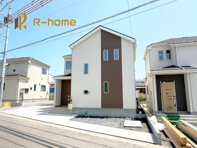 ひたちなか市足崎　新築戸建て　E号棟の外観|建物完成いたしました！ご予約で『平日』や『夕方』などでもご見学可能です！