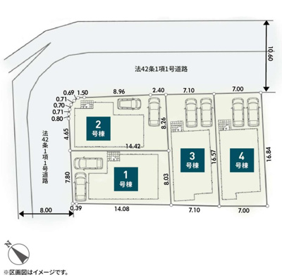 【区画図】 | 秦野市堀山下　全４棟　新築住宅